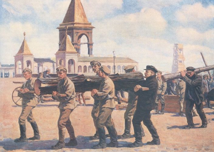 Ленин с бревном